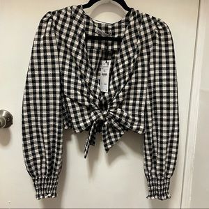Zara Gingham Top NWT